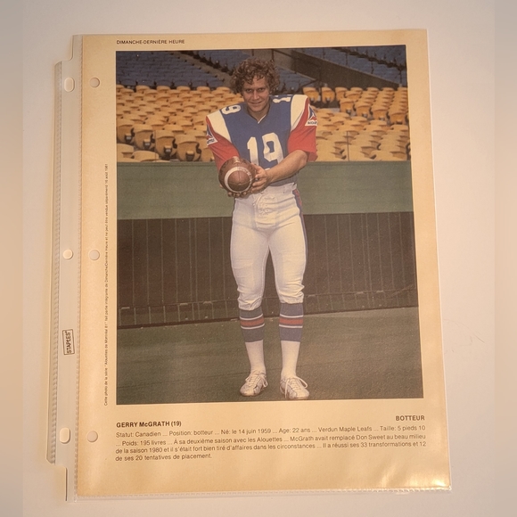 1981 Montreal Alouettes CFL Dimanche Derniere Heure Football Prints - Picture 6 of 16